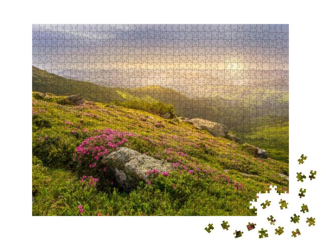 Puzzle 1000 Teile „Frühlingslandschaft in den Bergen“
