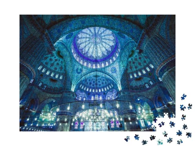 Puzzle 1000 Teile „Das Innere der Blauen Moschee, Istanbul, Türkei“