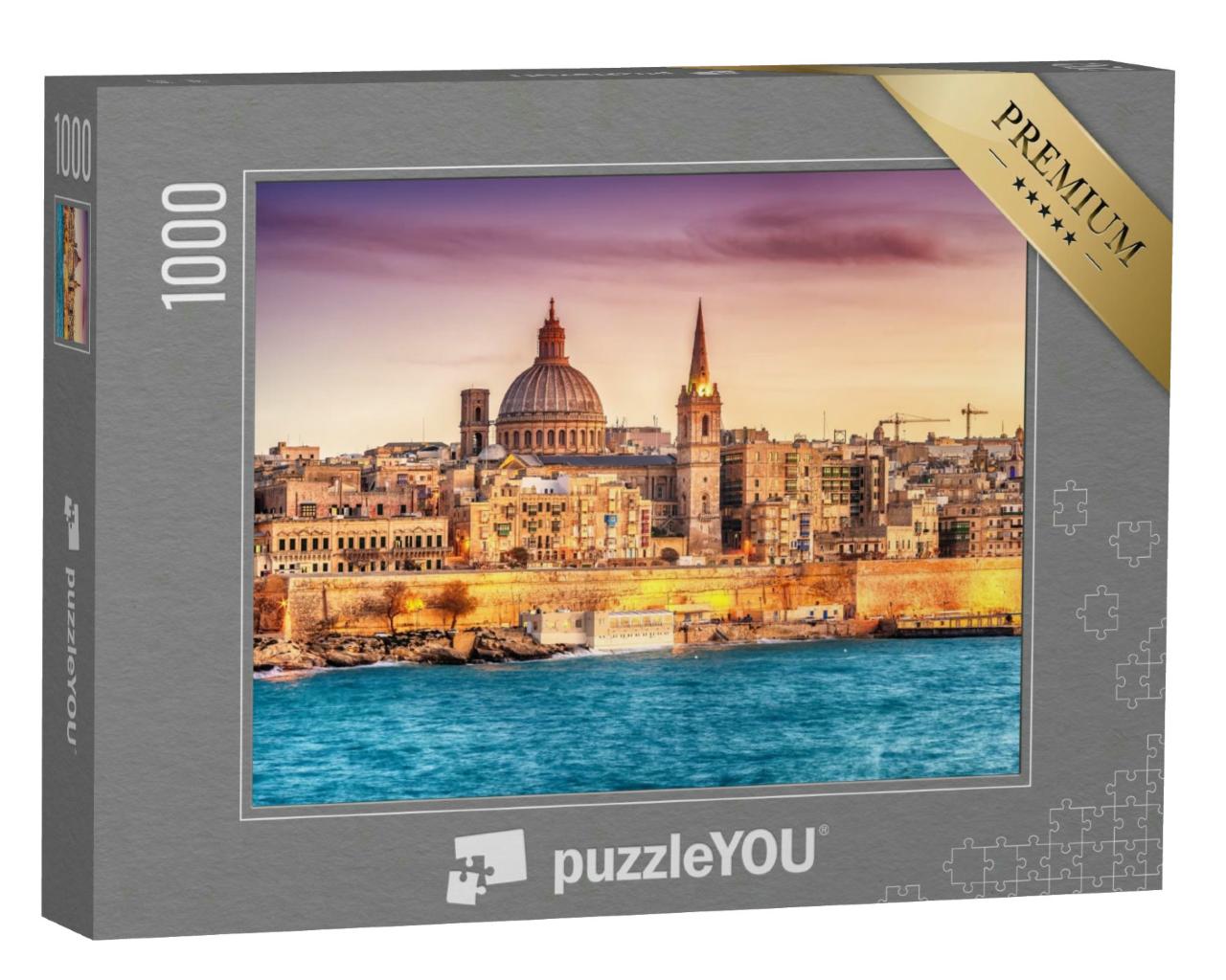 Puzzle 1000 Teile „Marsans Harbour bei Sonnenuntergang, Valletta, Malta“