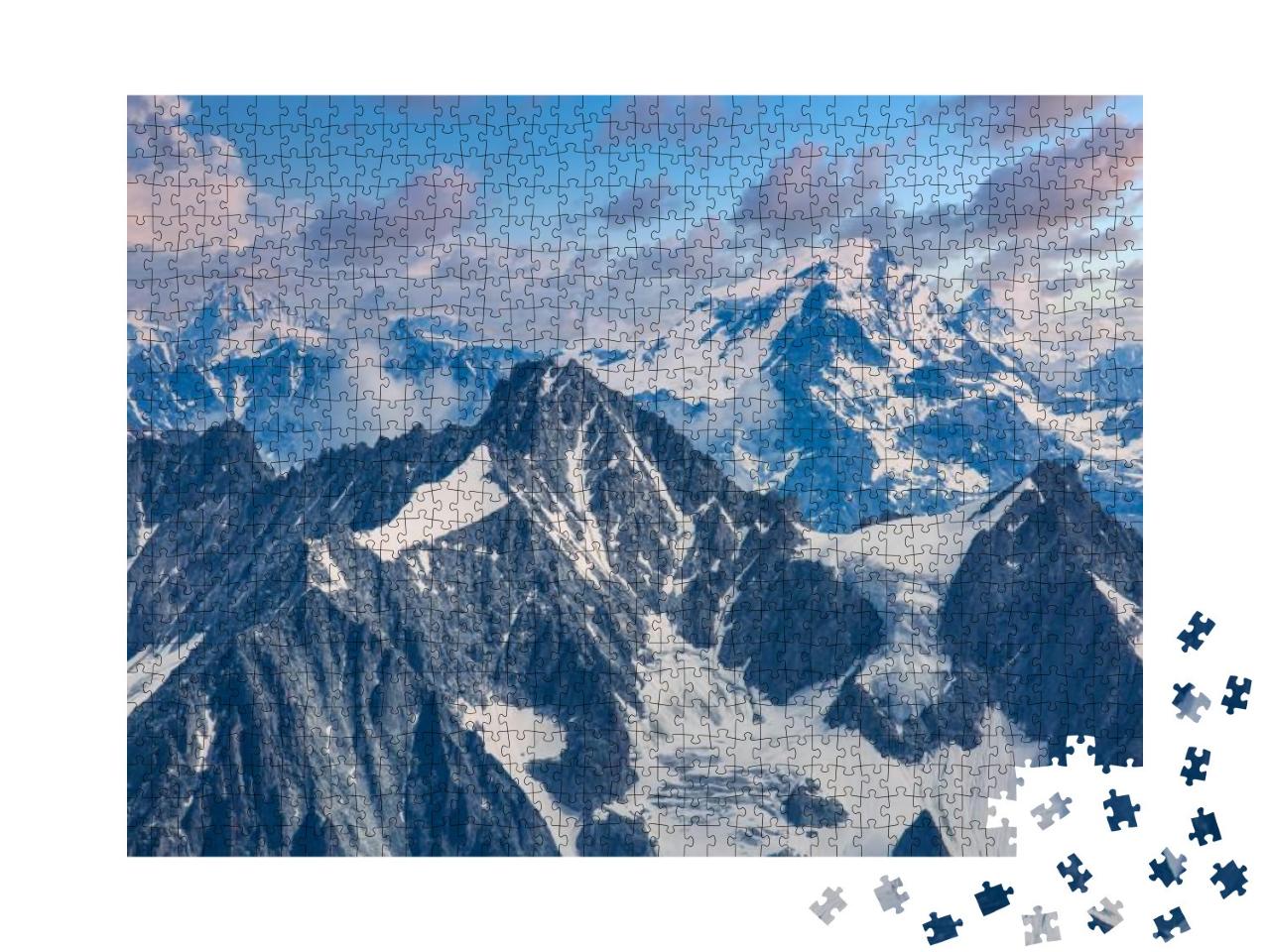 Puzzle 1000 Teile „Französische Alpen unterhalb des Mont Blanc“