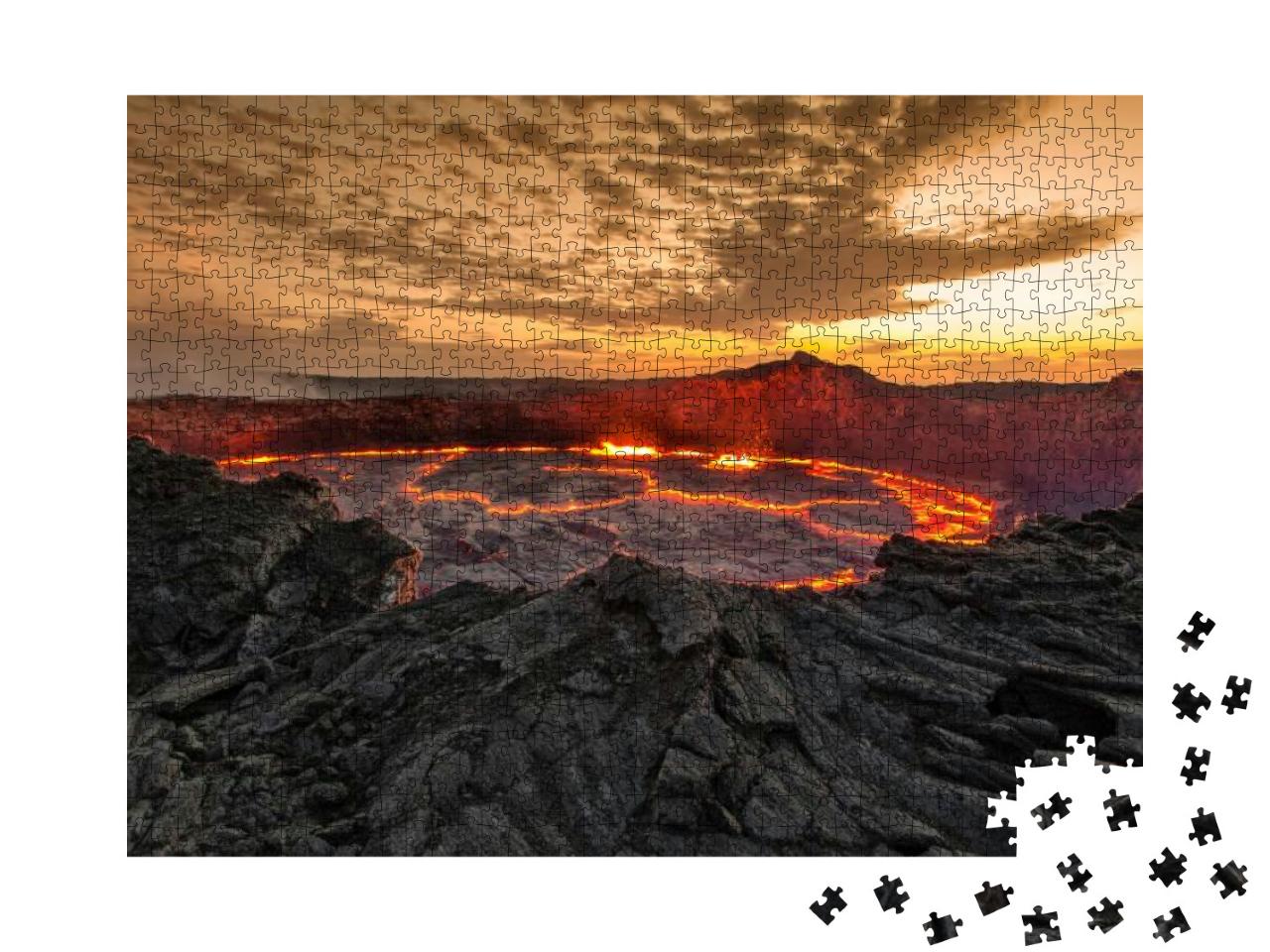 Puzzle 1000 Teile „Vulkan Erta Ale in Äthiopien“