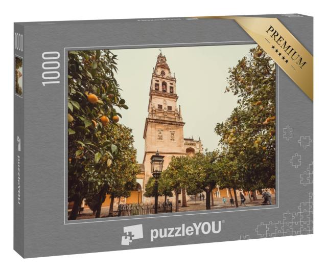Puzzle 1000 Teile „Orangenbäume am Glockenturm der Mezquita von Córdoba“