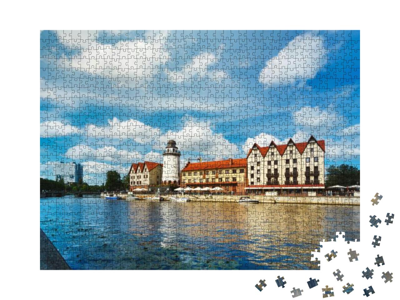 Puzzle 1000 Teile „Fischerdorf in Kaliningrad, Russland“