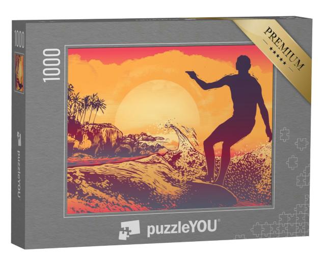 Puzzle 1000 Teile „Ein Surfer unter tropischer Sonne“