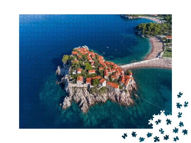Puzzle 1000 Teile „Luftaufnahme des Hotels Sveti Stefan, Montenegro“