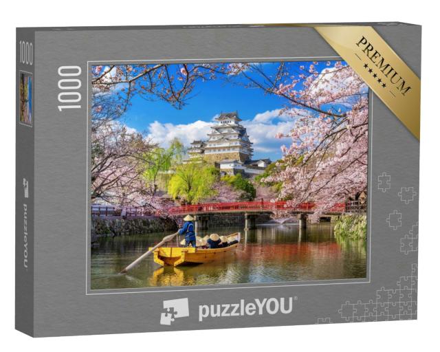 Puzzle 1000 Teile „Kirschblüten und Burg in Himeji, Japan“