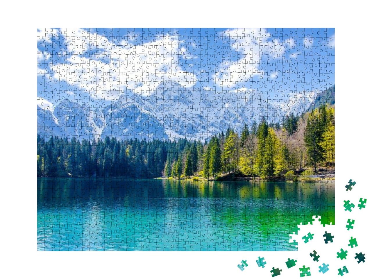 Puzzle 1000 Teile „Ein Bergsee mit Landschaft“