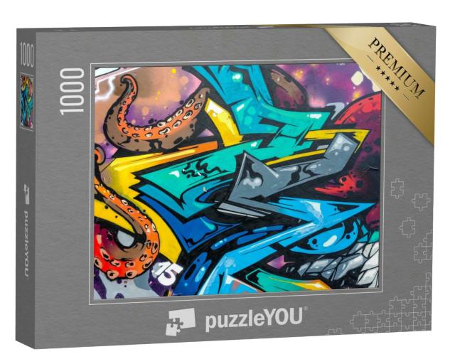 Puzzle 1000 Teile „Graffiti mit Kraken-Elementen“