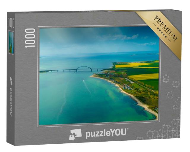 Puzzle 1000 Teile „Luftbildaufnahme der Insel Fehmarn und Fehmarnsundbrücke “