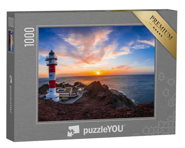 Puzzle 1000 Teile „Sonnenuntergang am Leuchtturm von Punta de Teno, Teneriffa“