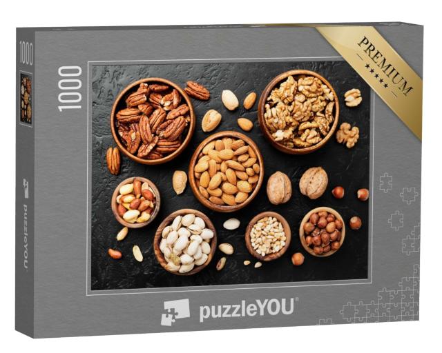 Puzzle 1000 Teile „Nussmischung in Holzschalen“