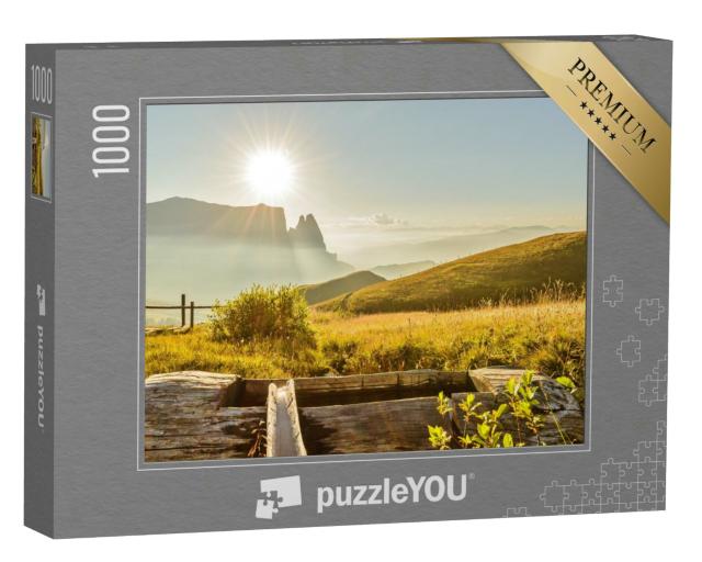 Puzzle 1000 Teile „Schlern an der Seiser Alm, Südtirol“