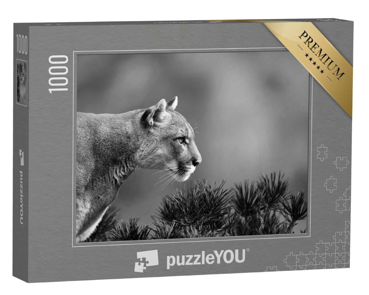 Puzzle 1000 Teile „Seitenportrait eines Pumas “