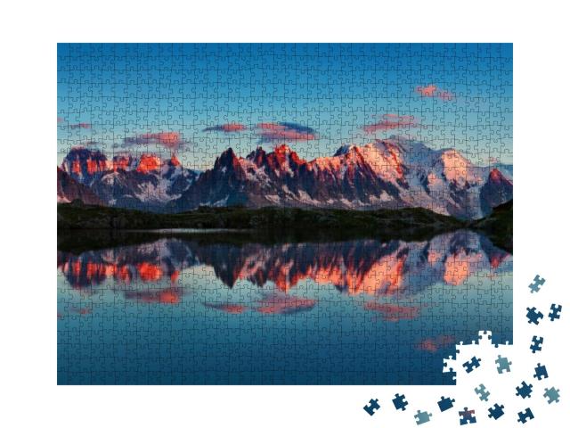 Puzzle 1000 Teile „Mont Blanc im Sommer, Grajische Alpen, Frankreich, Europa“