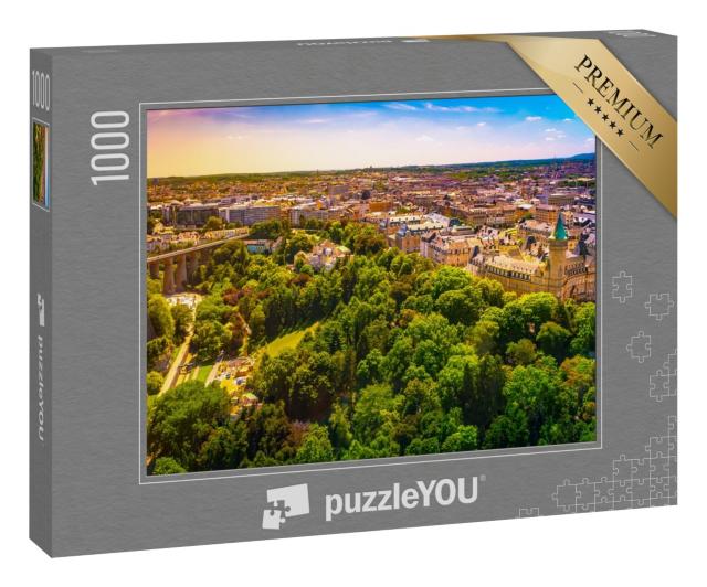 Puzzle 1000 Teile „Panoramablick aus der Luft auf Luxemburg im Sommer“