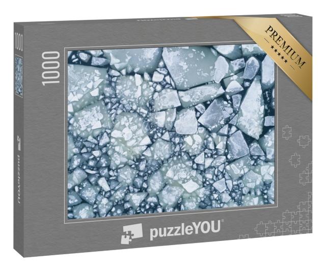 Puzzle 1000 Teile „Weißes Eis und dunkles Wasser im Winter“