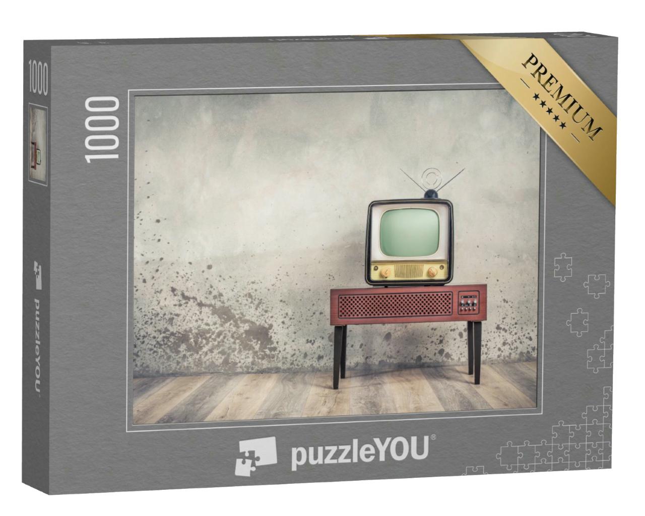 Puzzle 1000 Teile „TV-Gerät aus den Anfängen des Fernsehens“