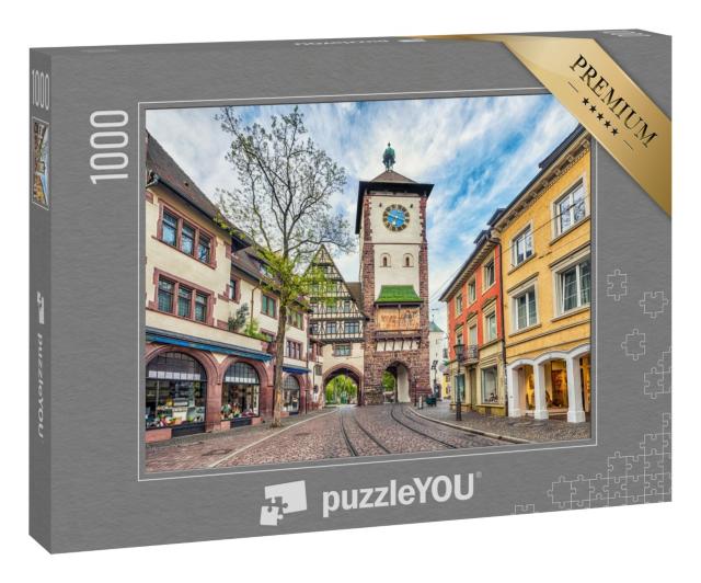 Puzzle 1000 Teile „Historisches Schwabentor in Freiburg im Breisgau, Deutschland“