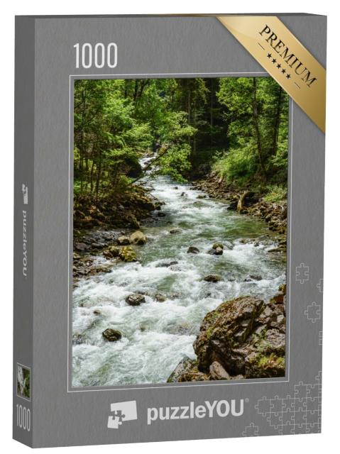 Puzzle 1000 Teile „Wildfluss in der Breitachklamm, Bayern, Deutschland“