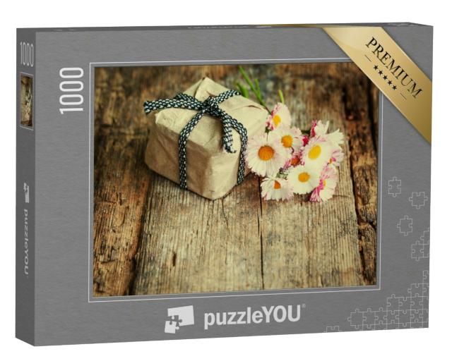 Puzzle 1000 Teile „Ein kleines Geschenk mit Gänseblümchen“