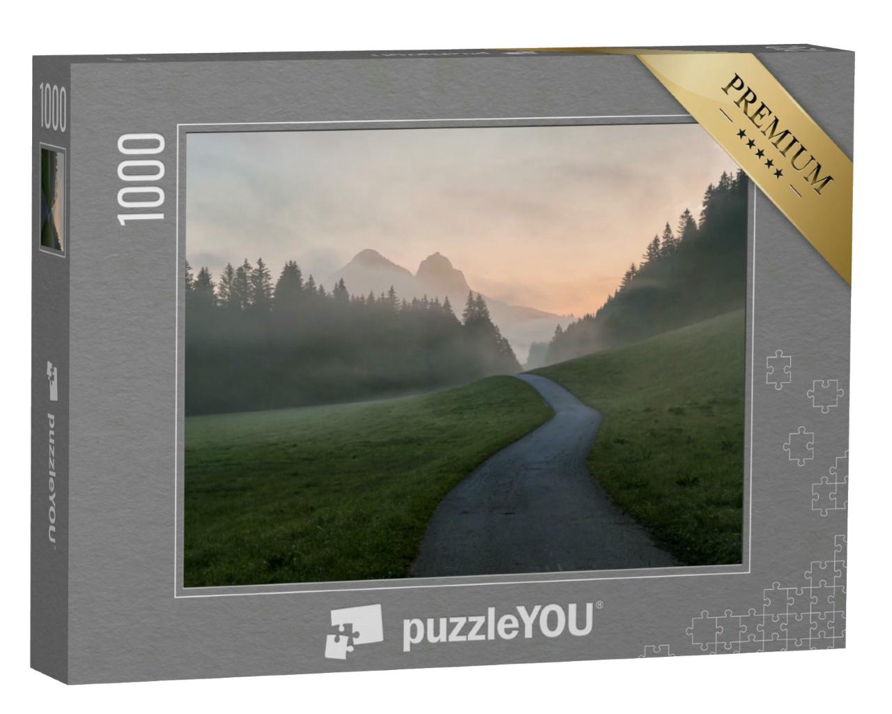 Puzzle 1000 Teile „Früher Morgen in den Alpen“