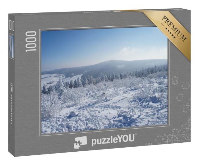Puzzle 1000 Teile „Winterliches Erzgebirge in Sachsen, Deutschland“