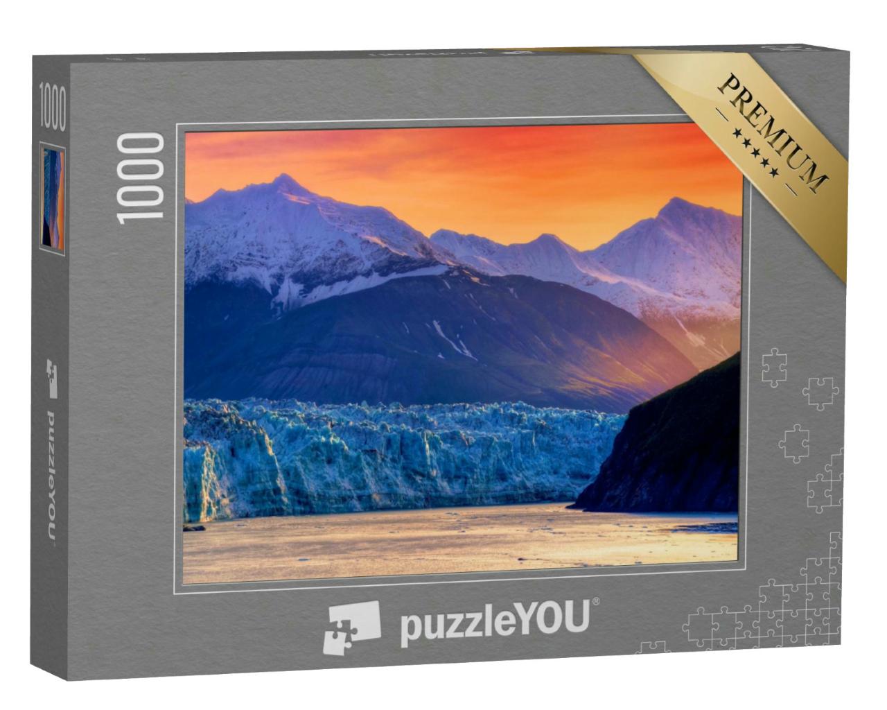 Puzzle 1000 Teile „Sonnenaufgang am Hubbard-Gletscher, Alaska“