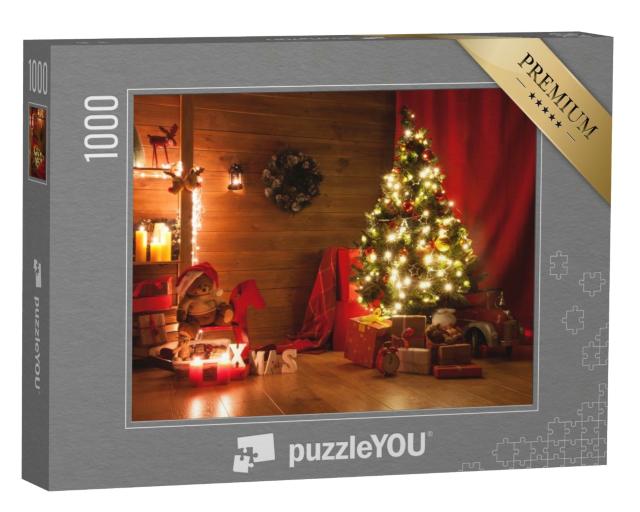 Puzzle 1000 Teile „Festlich geschmücktes Zimmer an Weihnachten“