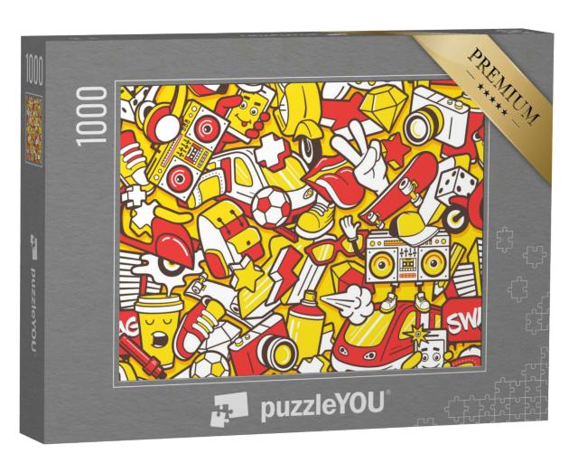 Puzzle 1000 Teile „Vektor-Grafik: Urbane Lifestyle-Symbole“