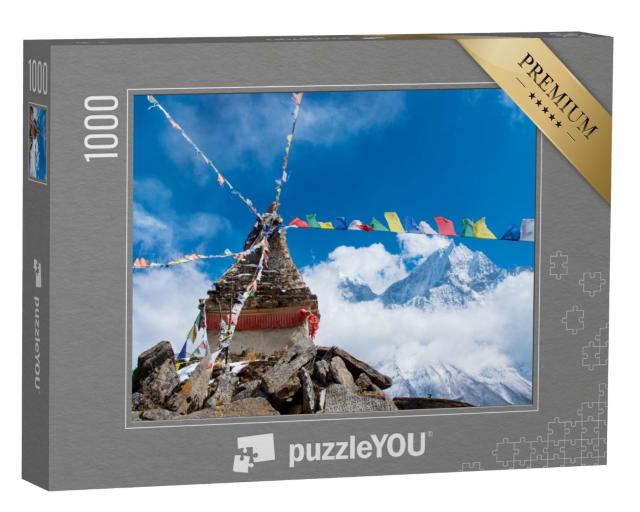 Puzzle 1000 Teile „Buddhistische Stupa in den Bergen, Everest-Region, Nepal“
