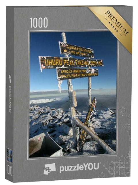 Puzzle 1000 Teile „Schneebedeckter Gipfel des Kilimandscharo, Tansania, Afrika“
