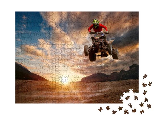 Puzzle 1000 Teile „Quadfahrer beim Sprung“
