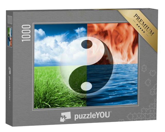 Puzzle 1000 Teile „Yinyang-Kugel gegen vier Elemente“