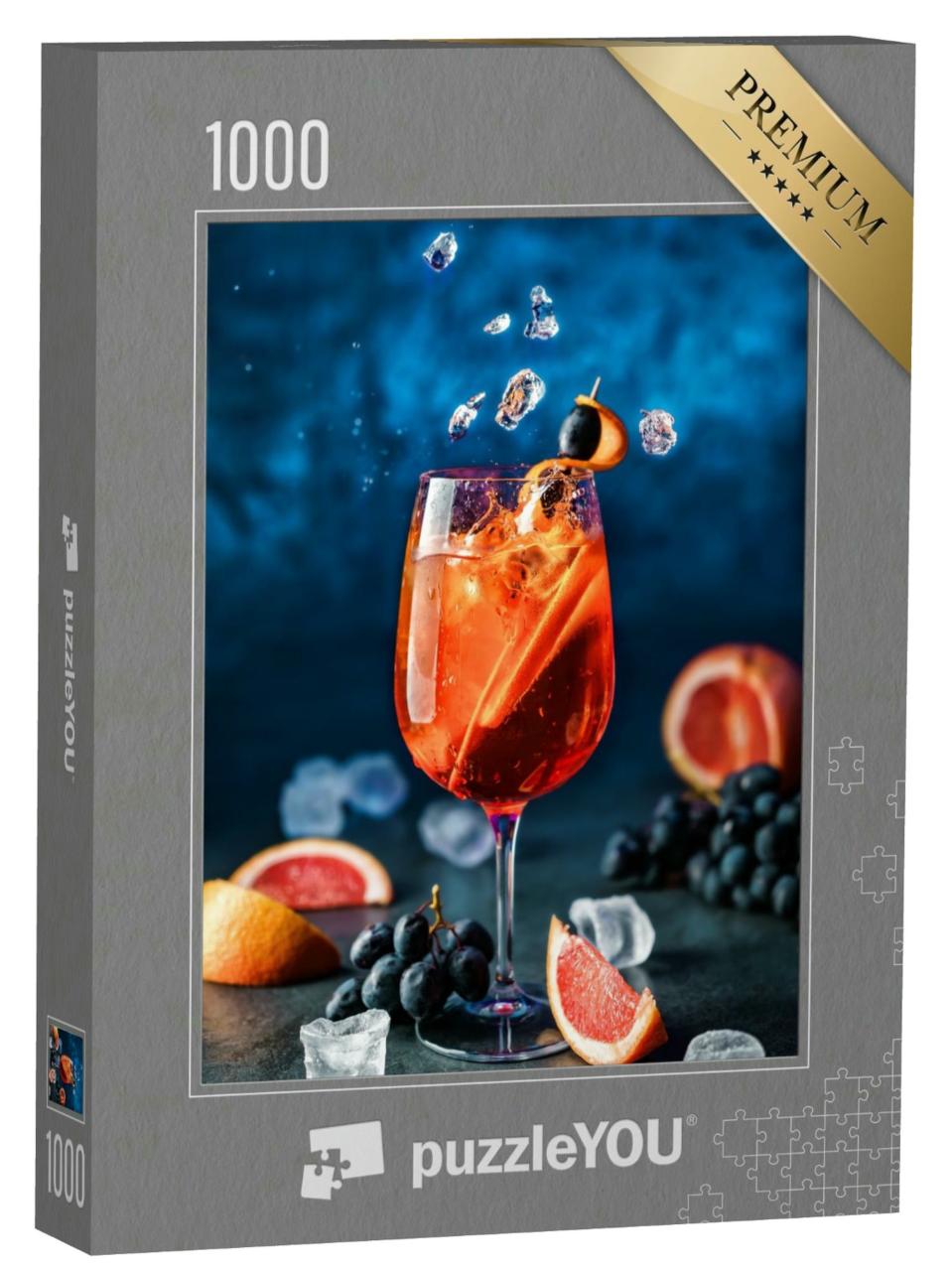 Puzzle 1000 Teile „Frischer Grapefruit-Cocktail auf Eis“