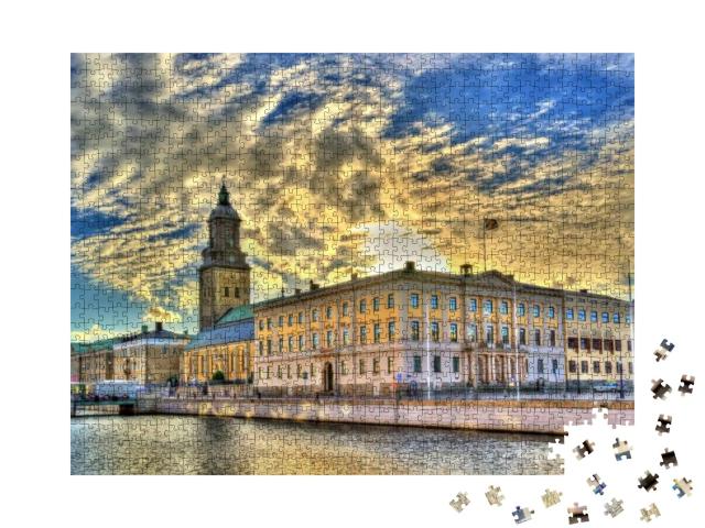 Puzzle 1000 Teile „Das Rathaus und die Deutsche Kirche in Göteborg, Schweden“