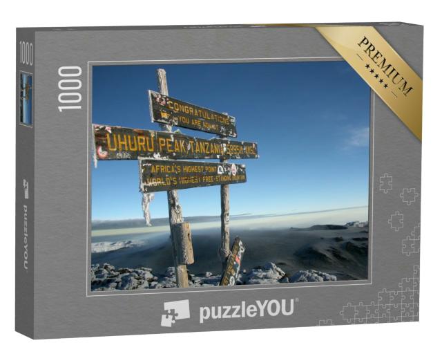Puzzle 1000 Teile „Gipfel des Kilimandscharo mit Schnee, Tansania, Afrika“