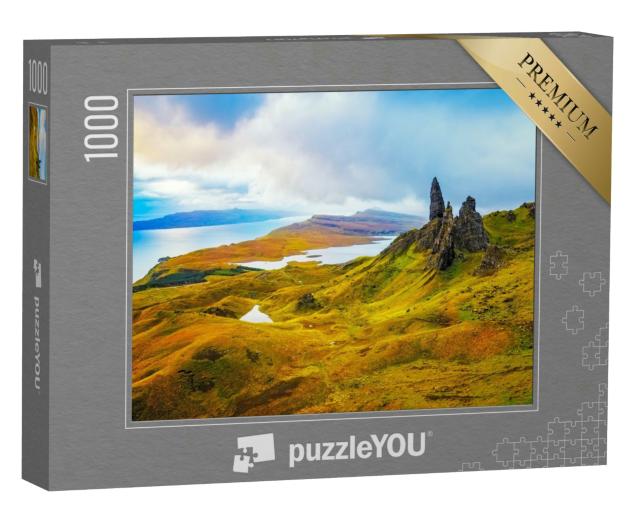 Puzzle 1000 Teile „Spektakuläre Old Man of Storr Felsformation, Isle of Skye, Schottland.“