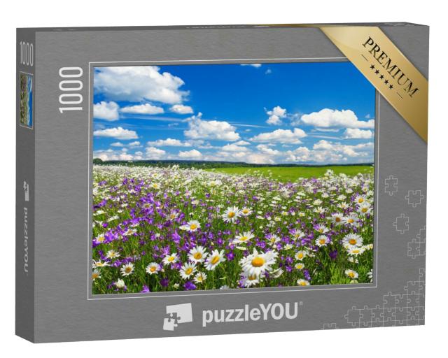 Puzzle 1000 Teile „Frühlingslandschaft mit Kamille und blühenden Blumen“