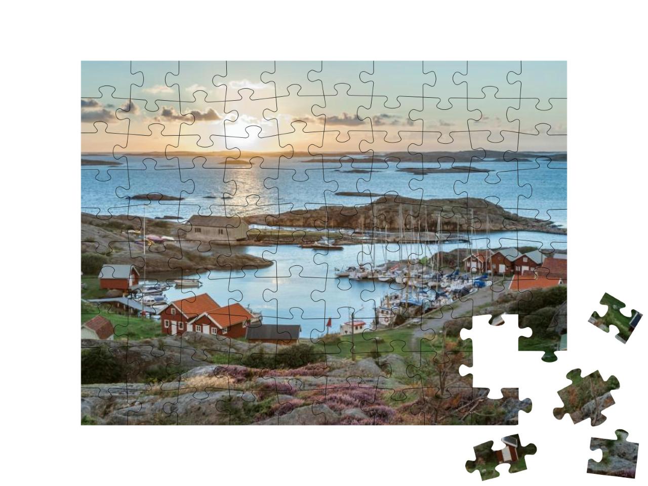 Puzzle 100 Teile „Fischereihafen der schwedischen Schären, Insel Ramsoe“
