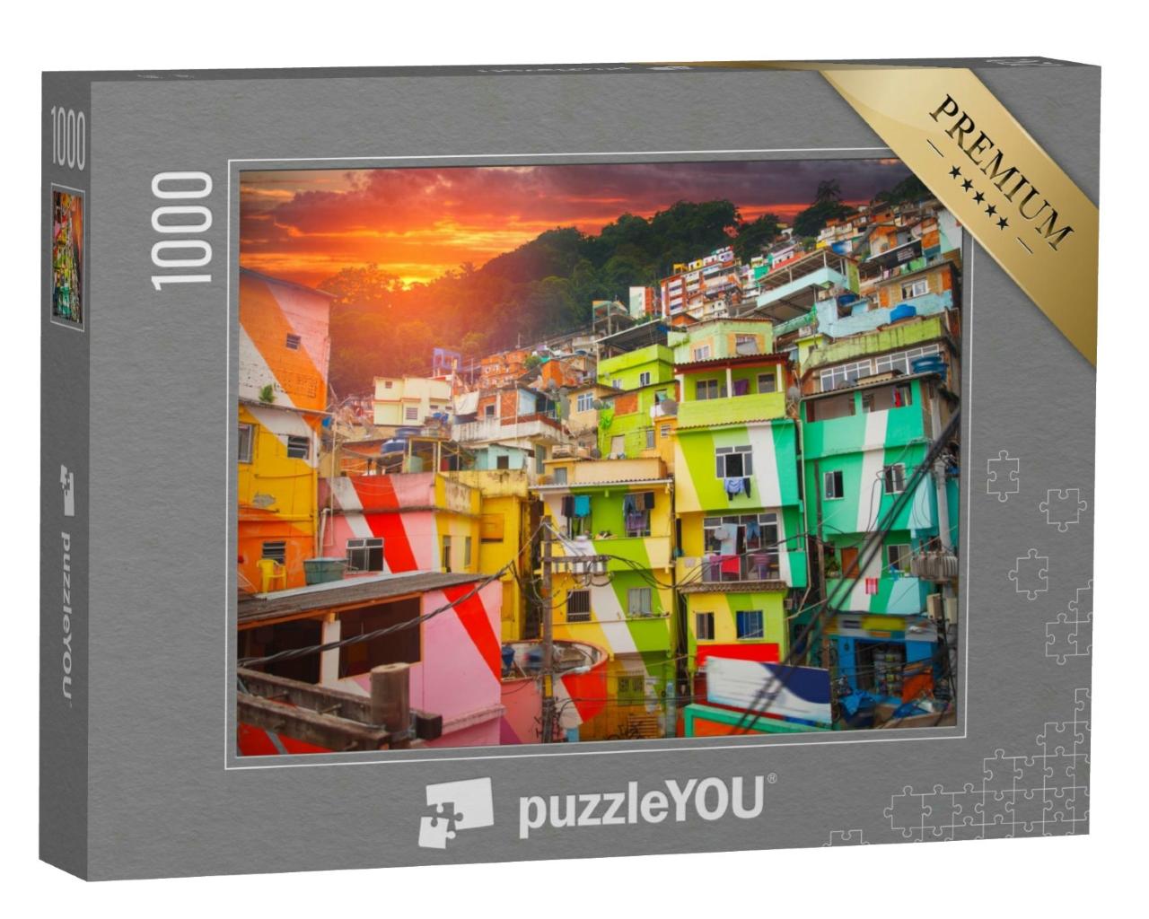 Puzzle 1000 Teile „Rio de Janeiro: Innenstadt und Favela, Brasilien“