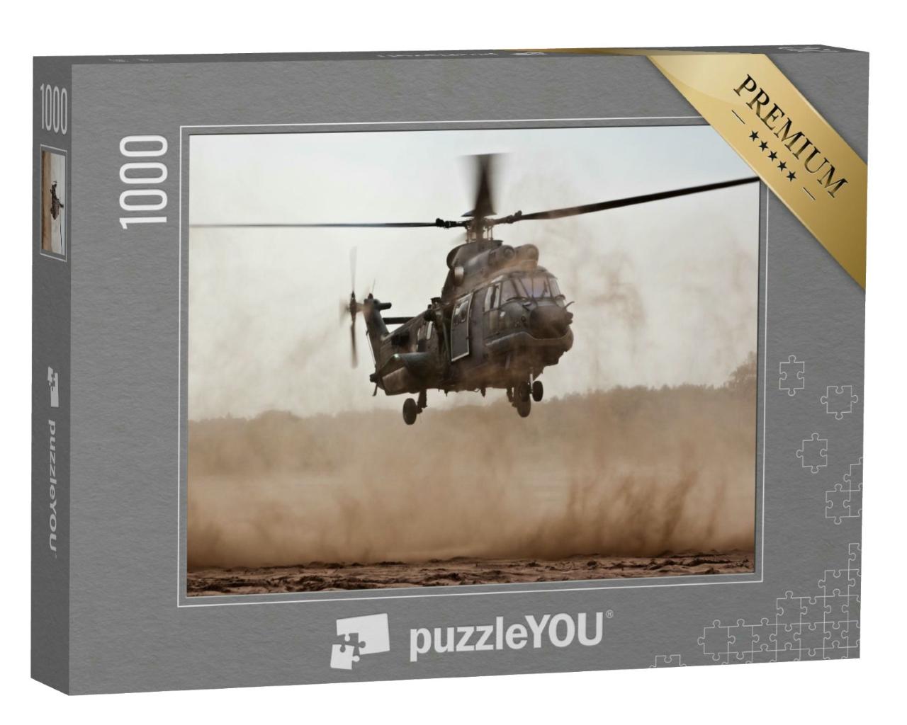 Puzzle 1000 Teile „Landung eines Militärhubschraubers“