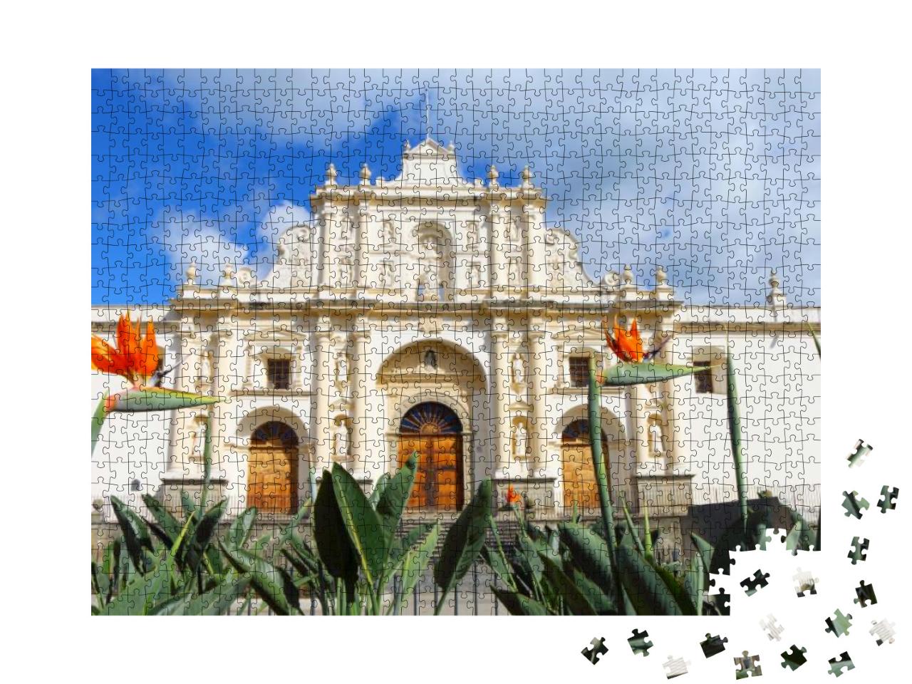 Puzzle 1000 Teile „Imposante Kathedrale San José von Antigua, Guatemala“