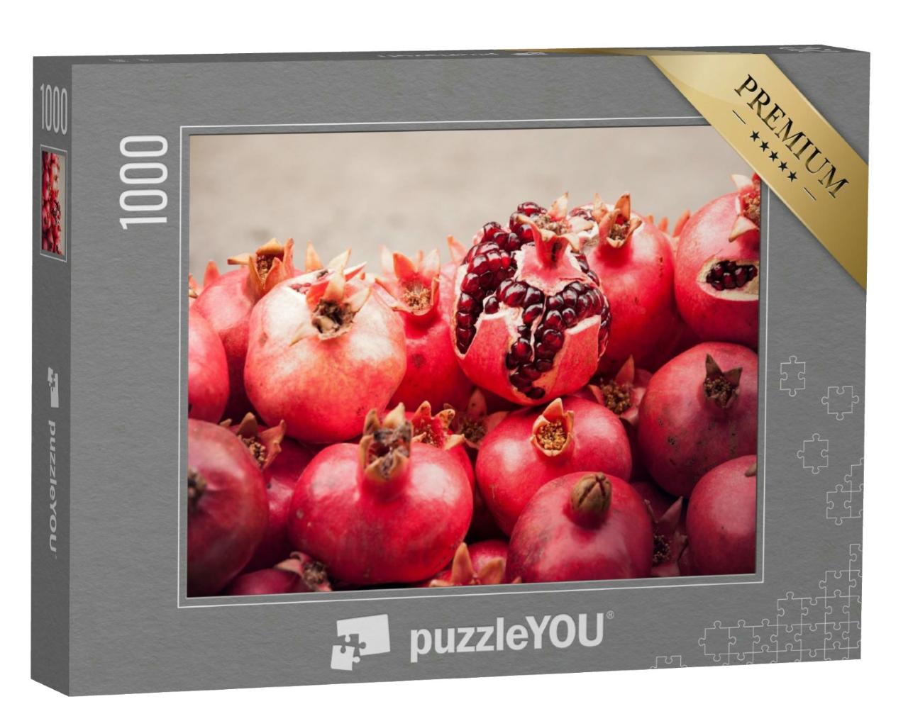 Puzzle 1000 Teile „Saftiger und reifer Granatapfel mit abgezogener Schale“