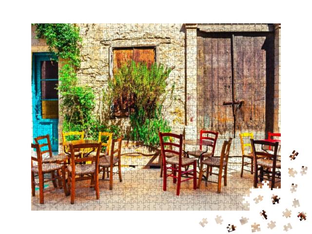 Puzzle 1000 Teile „Malerisches Café in Limassol, Zypern“