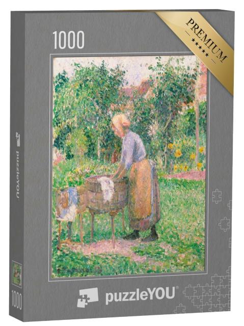 Puzzle 1000 Teile „Camille Pissarro - Eine Wäscherin in Éragny“