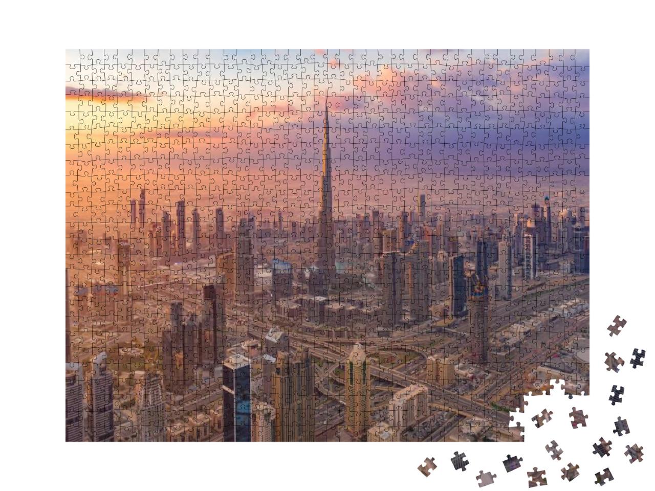 Puzzle 1000 Teile „Luftaufnahme des Burj Khalifa in Dubai Downtown“