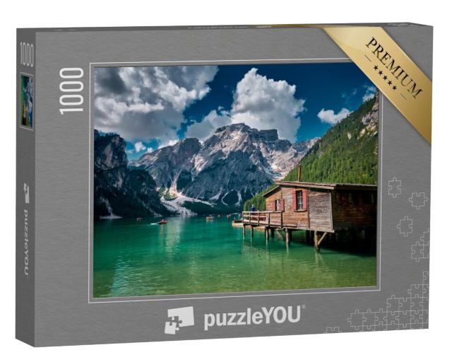 Puzzle 1000 Teile „Landschaft um den Pragser Wildsee in den Dolomiten, Italien“