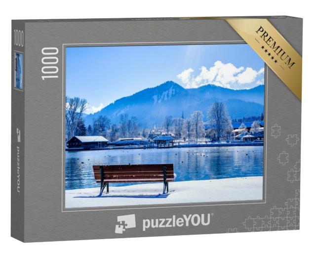 Puzzle 1000 Teile „Wunderschöne Winterlandschaft am Tegernsee, Bayern“