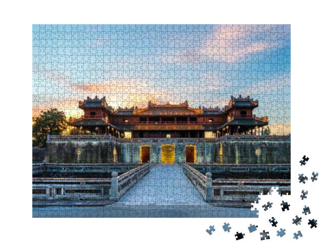 Puzzle 1000 Teile „Wunderschöner Blick auf das Meridian-Tor Hue zur Kaiserstadt, Vietnam“