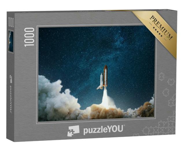 Puzzle 1000 Teile „Eine Rakete startet in den Weltraum“